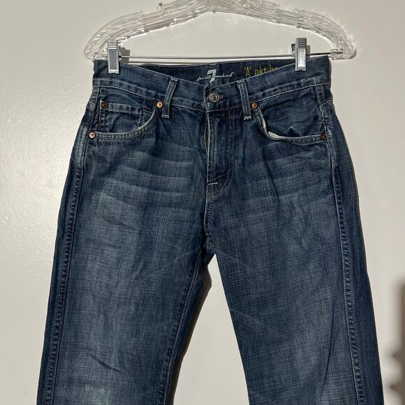 7 For All Mankind ‘A’ Pkt Bootcut Dark Washed Blue Denim Jeans Women’s Size 28 - Picture 2 of 7